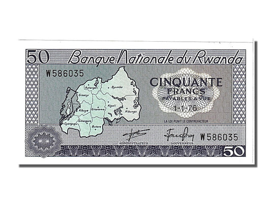 Banknot, 
  
  Rwanda, 
  
  50 franków