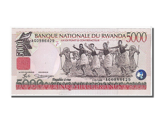 Banknot, 
  
  Rwanda, 
  
  5000 franków