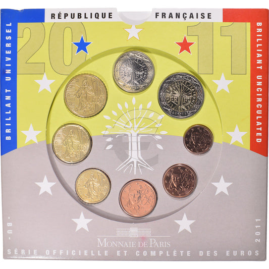 Francja, 
  
  1 cent za 2 euro, 
  
  2011