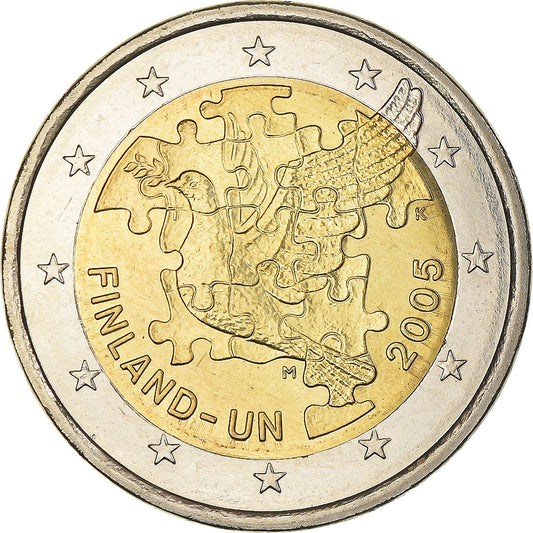 Finlandia, 
  
  2 euro, 
  
  60. Jahrestag