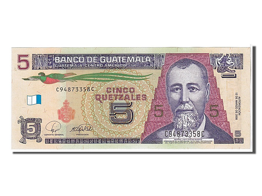 Banknot, 
  
  Gwatemala, 
  
  5 Quetzales