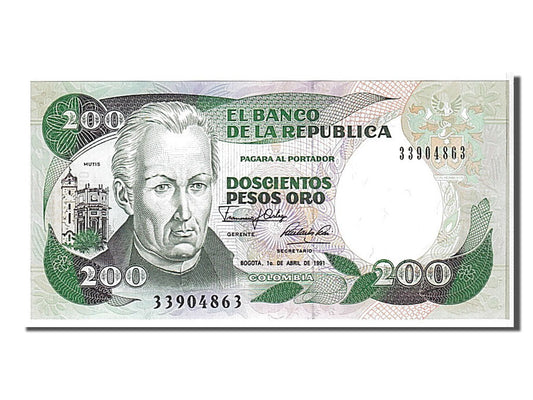 Banknot, 
  
  Kolumbia, 
  
  200 peso Oro