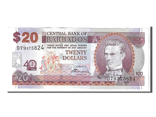 Banknot, 
  
  Barbados, 
  
  20 dolarów