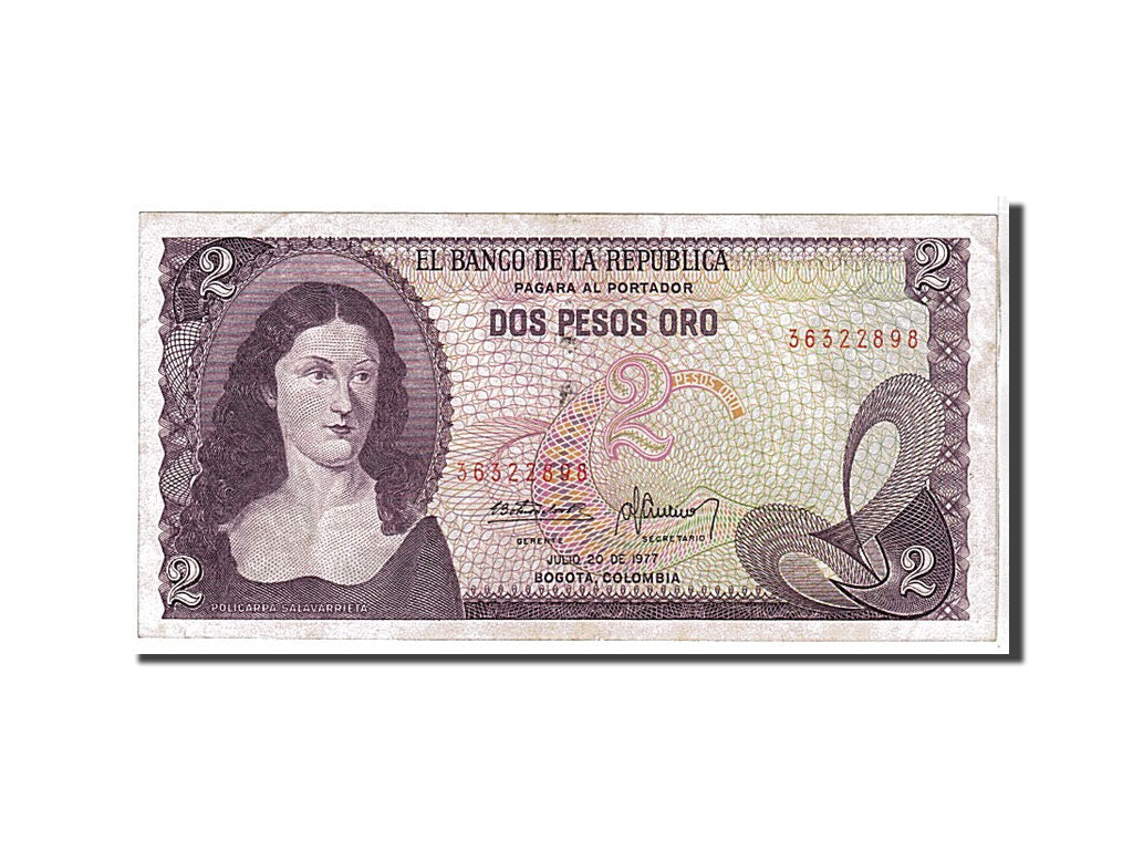 Banknot, 
  
  Kolumbia, 
  
  2 peso Oro