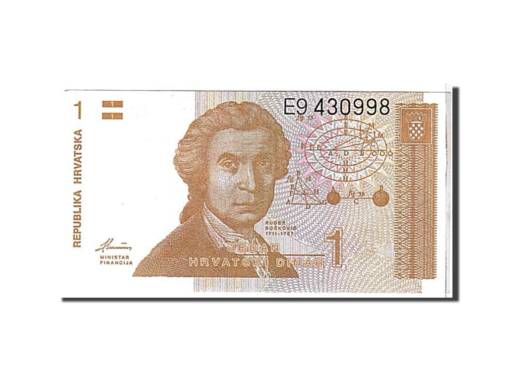 Banknot, 
  
  Chorwacja, 
  
  1 dinar