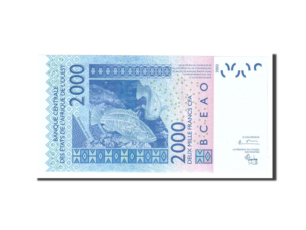 Banknot, 
  
  Państwa Afryki Zachodniej, 
  
  2000 franków