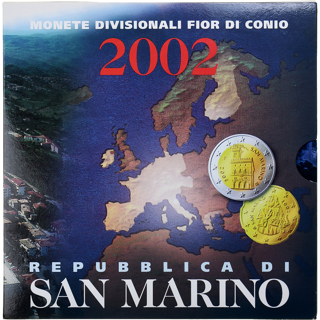 San Marino, 
  
  1 cent za 2 euro, 
  
  2002