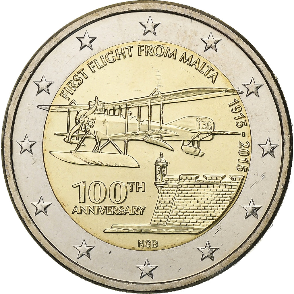 Malta, 
  
  2 euro, 
  
  100. Jahrestag des 1. Jahrgangs tom