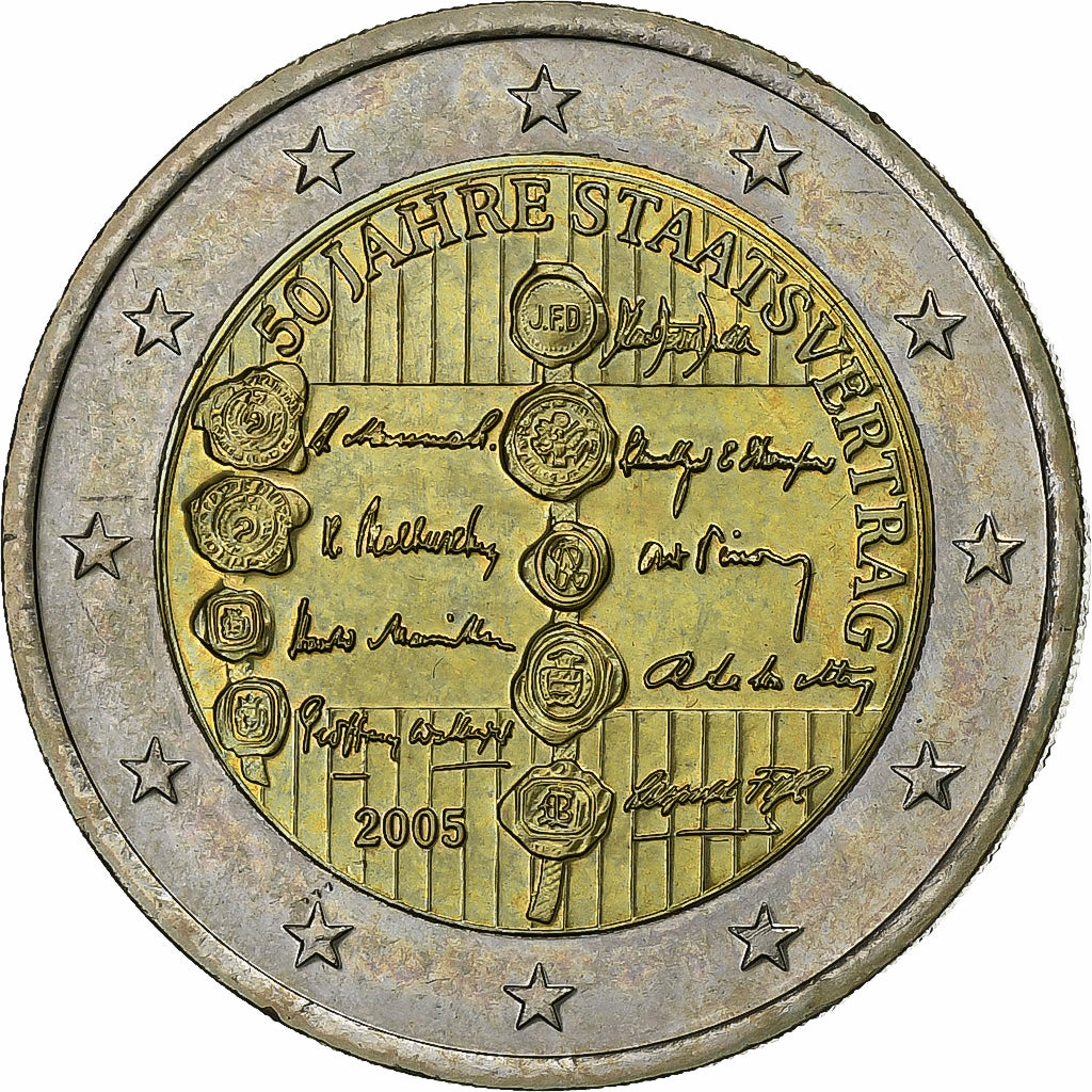 Österreich, 
  
  2 euro, 
  
  50. Jahrestag der Traité d'Etat