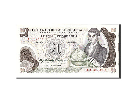 Banknot, 
  
  Kolumbia, 
  
  20 peso Oro