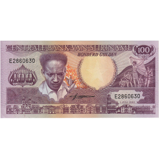 Surinam, 
  
  100 Guldenów, 
  
  1986