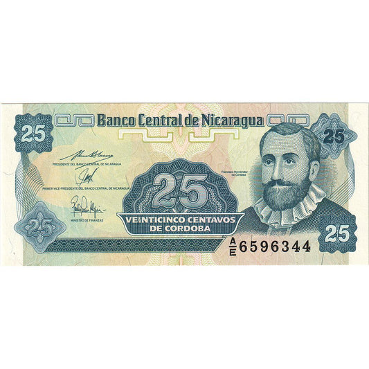 Banknot, 
  
  Nikaragua, 
  
  25 centavos