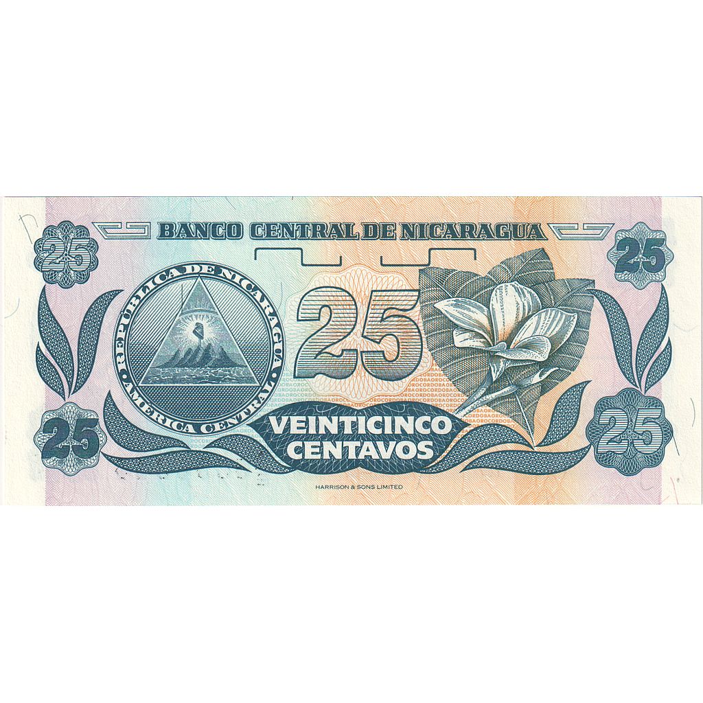 Banknot, 
  
  Nikaragua, 
  
  25 centavos