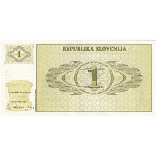 Słowenia, 
  
  1 (Tolar), 
  
  KM:1a