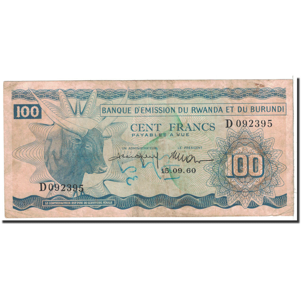 Banknot, 
  
  Rwanda-Burundi, 
  
  100 franków