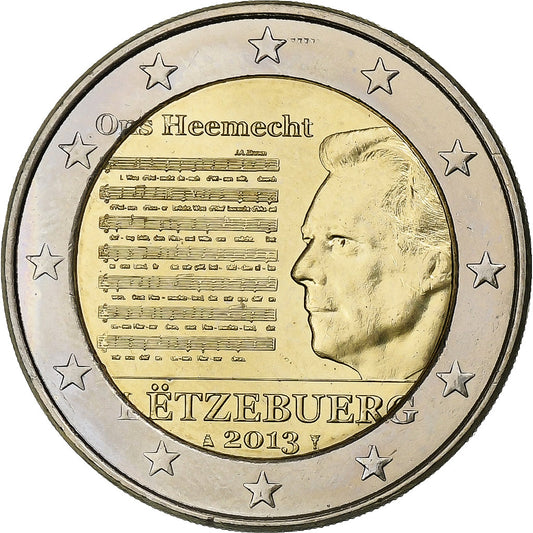 Luksemburg, 
  
  2 euro, 
  
  Hymn Narodowy Heinrichs I