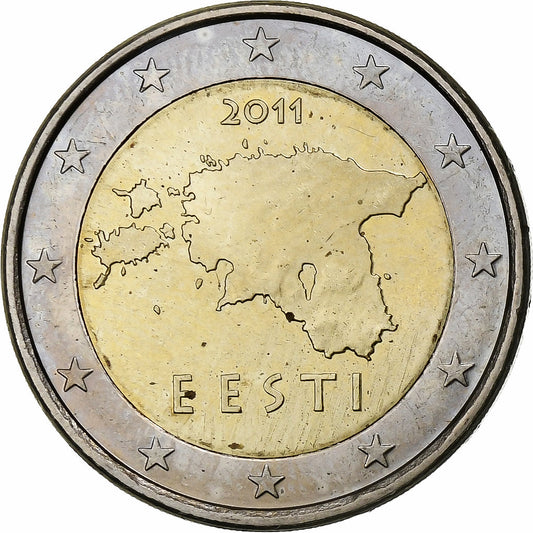 Estland, 
  
  2 euro, 
  
  Kartę von Estland