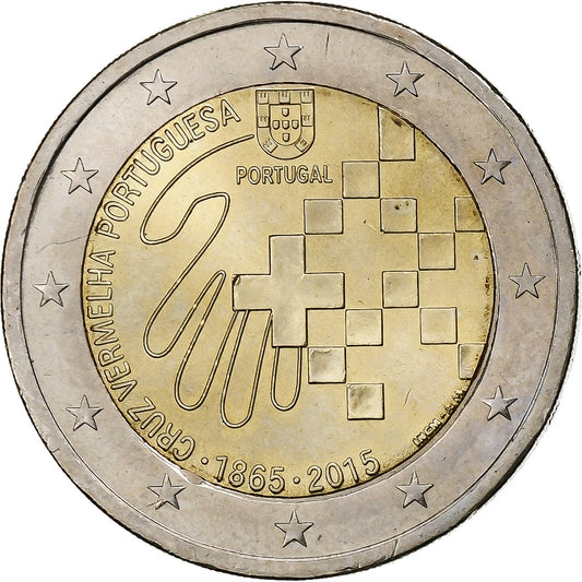 Portugalia, 
  
  2 euro, 
  
  Portugiesisches Rotes Kreuz