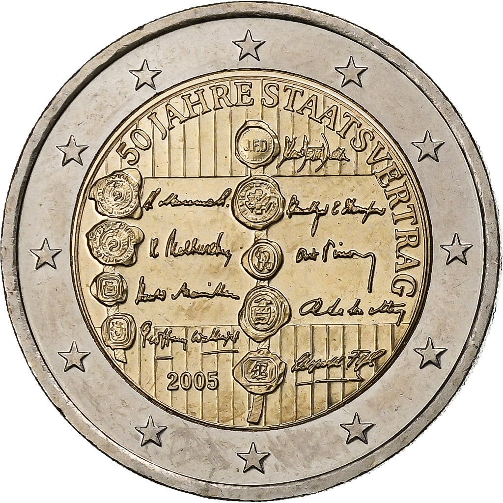 Österreich, 
  
  2 euro, 
  
  Österreichischer Staatsvertrag