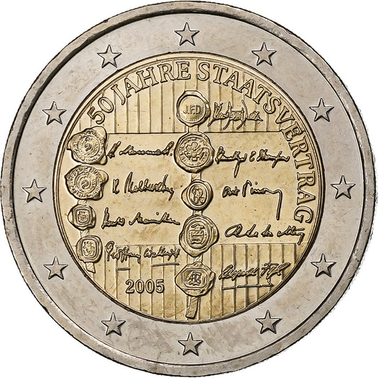 Österreich, 
  
  2 euro, 
  
  Österreichischer Staatsvertrag