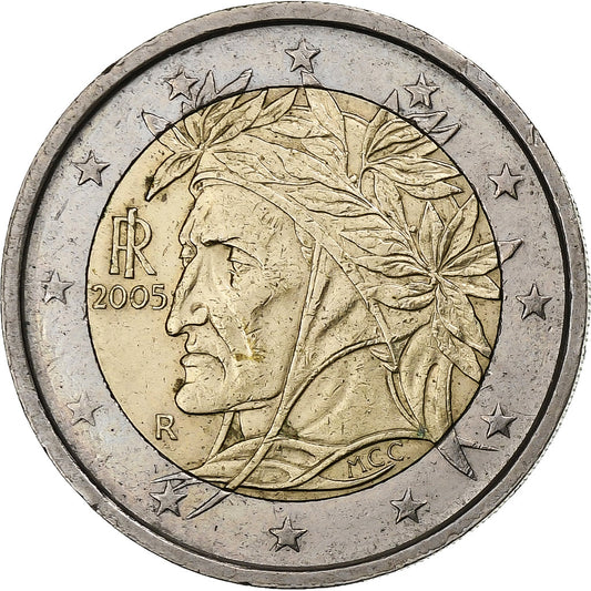 włoski, 
  
  2 euro, 
  
  Raffaello von Dante Alighieri