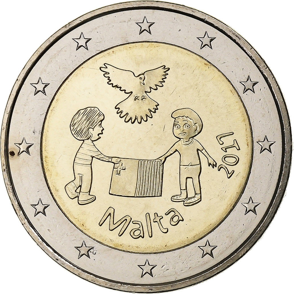 Malta, 
  
  2 euro, 
  
  Der Friedena