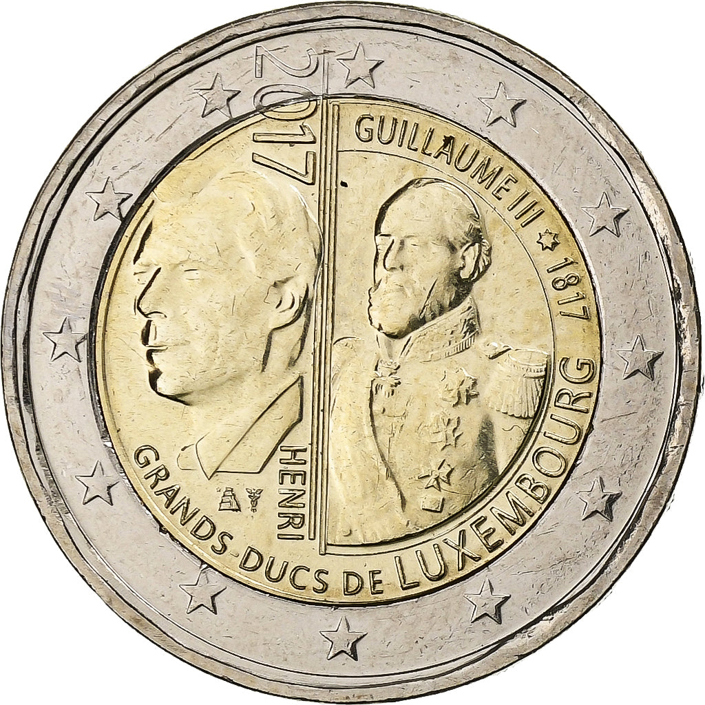 Luksemburg, 
  
  2 euro, 
  
  Heinrich I. Wilhelm III