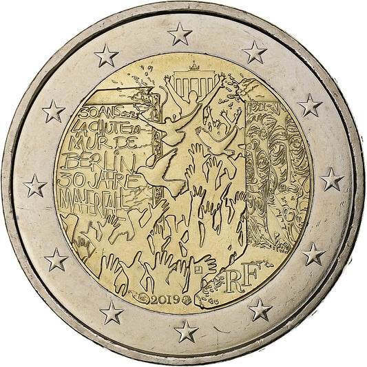 Francja, 
  
  Berliner Mauer, 
  
  2 euro