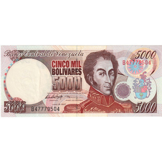 Wenezuela, 
  
  5000 boliwarów, 
  
  1997