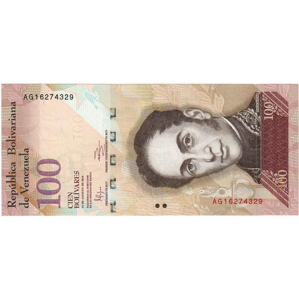 Wenezuela, 
  
  100 boliwarów, 
  
  2014