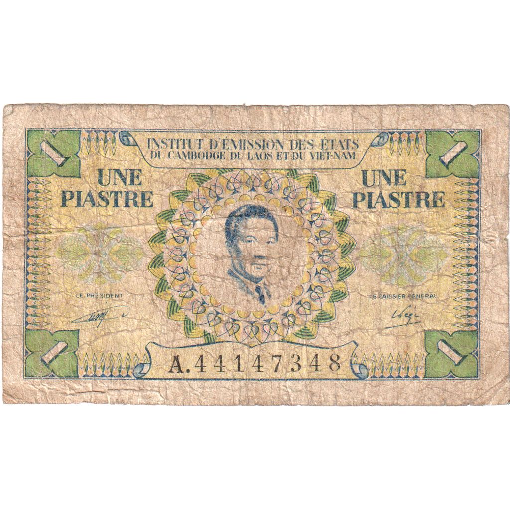 INDOCHINA FRANCUSKA, 
  
  1 Piastre = 1 Riel, 
  
  Bez daty (1953)