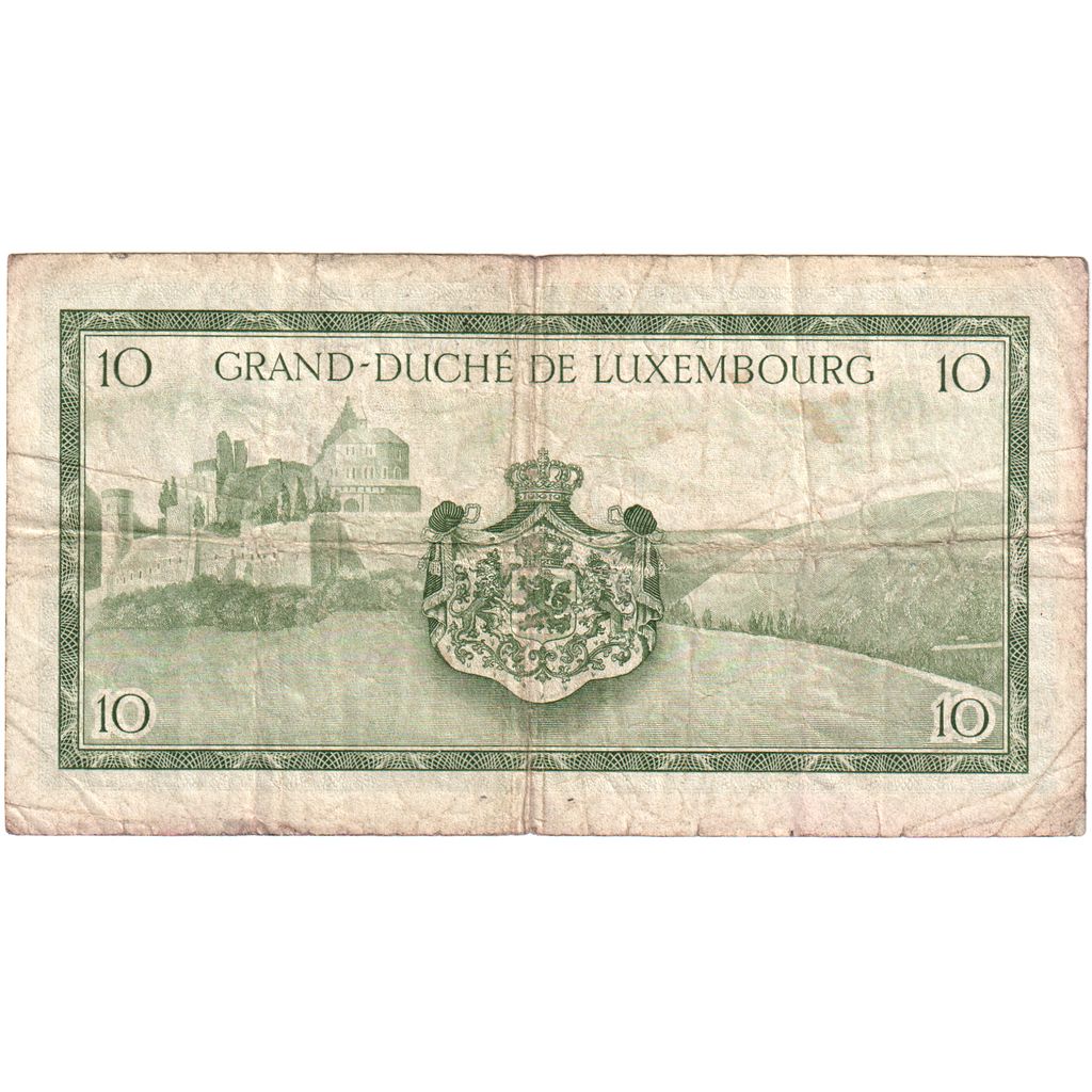 Luksemburg, 
  
  10 franków, 
  
  Bez daty (1954)