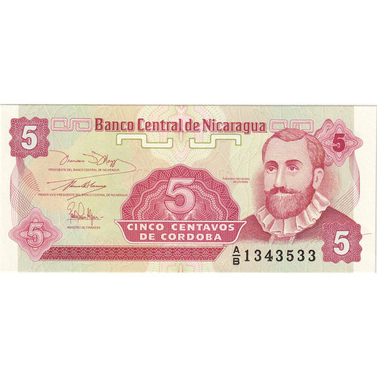 Nikaragua, 
  
  5 centavos, 
  
  Bez daty (1991)