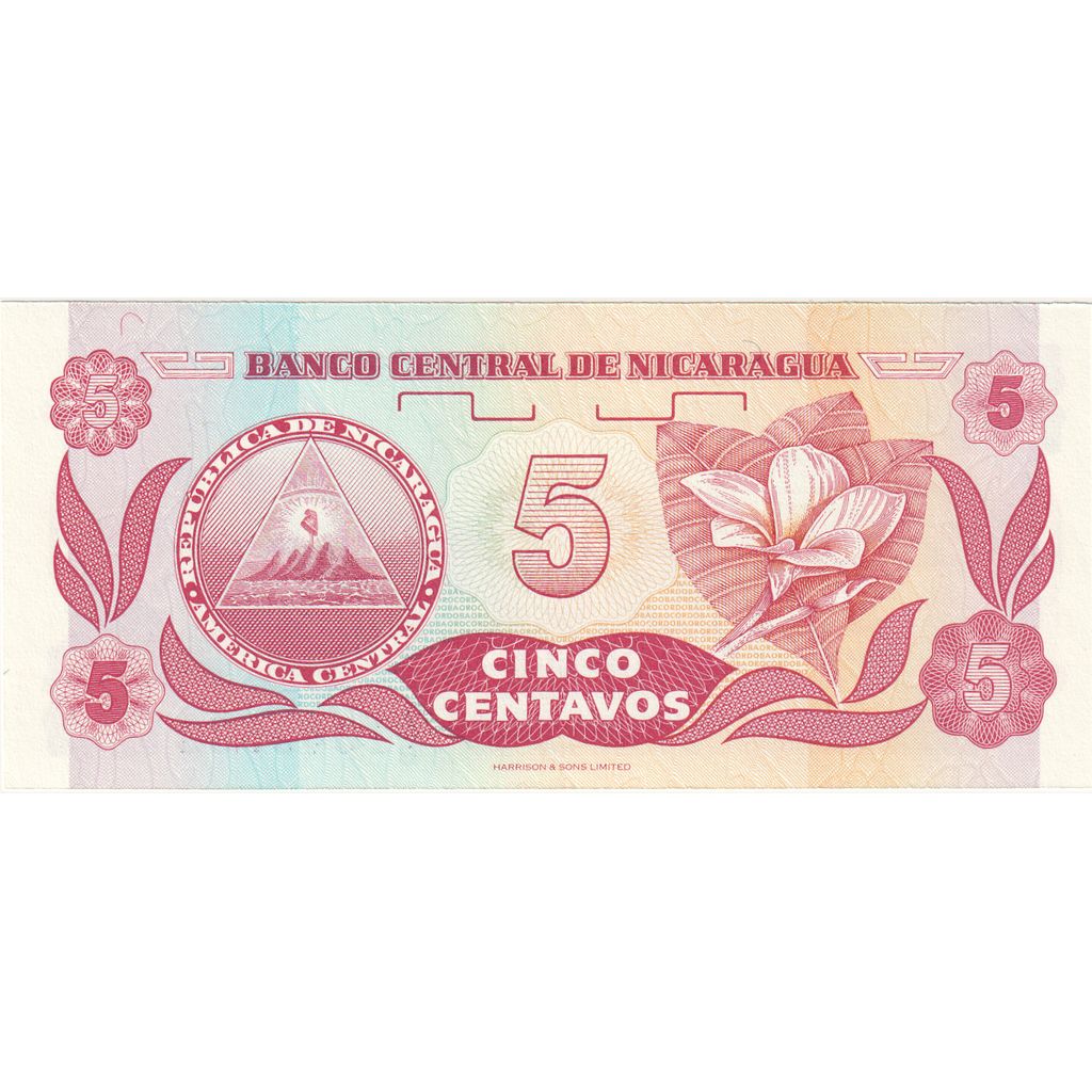 Nikaragua, 
  
  5 centavos, 
  
  Bez daty (1991)