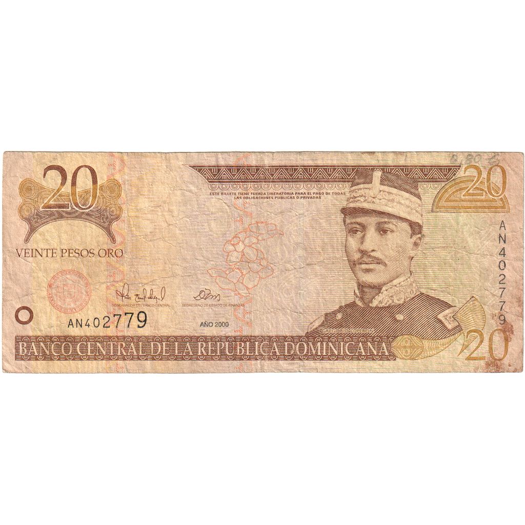 Dominikana, 
  
  20 peso Oro, 
  
  2000