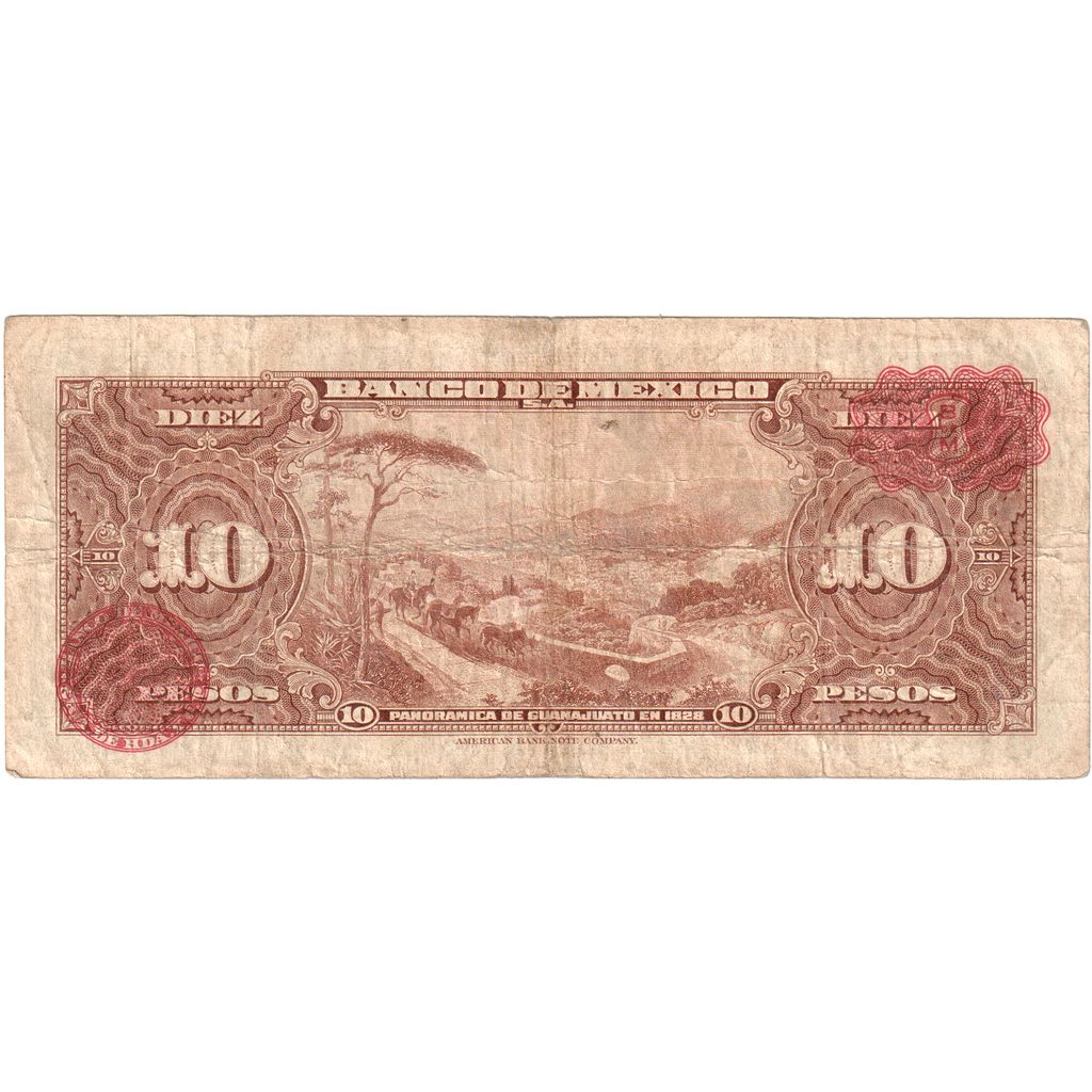 Meksyk, 
  
  10 peso, 
  
  1953