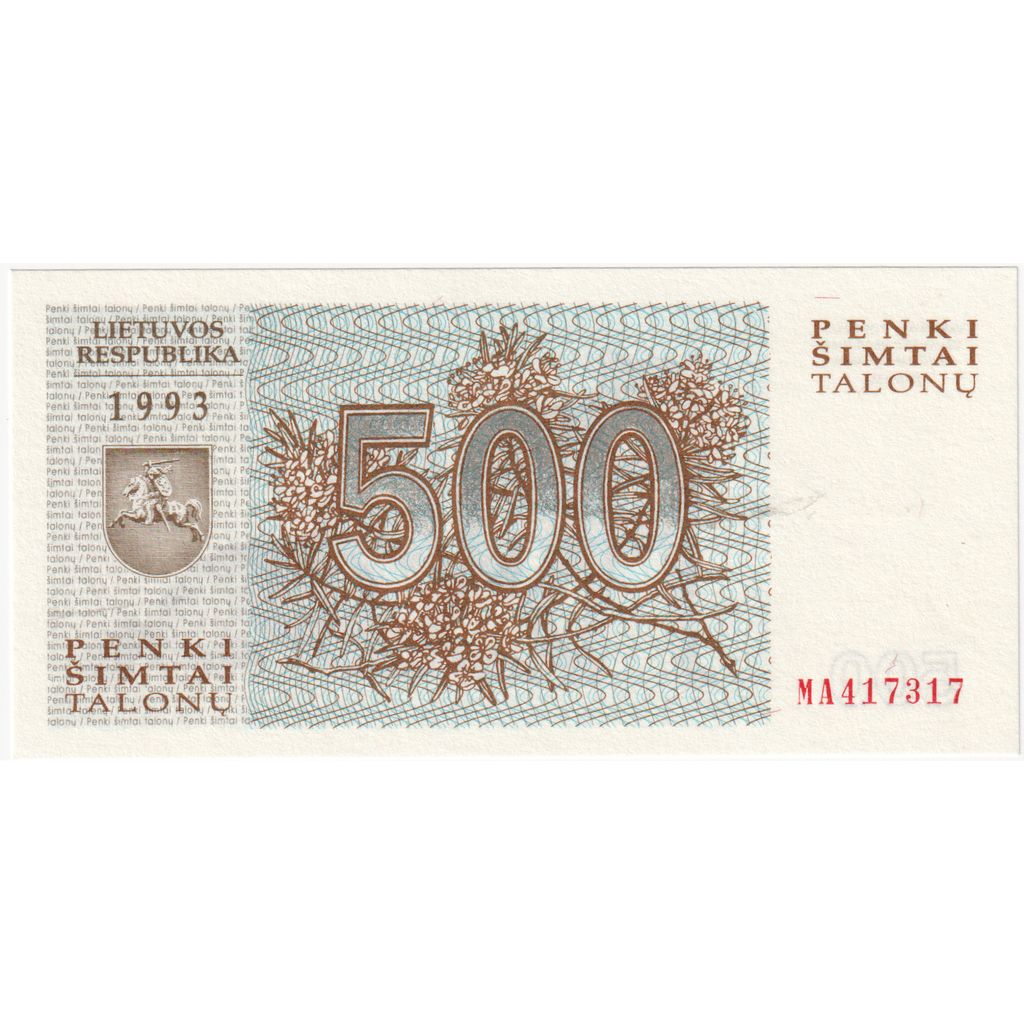 Litwa, 
  
  500 Talonu, 
  
  UNC(65-70)