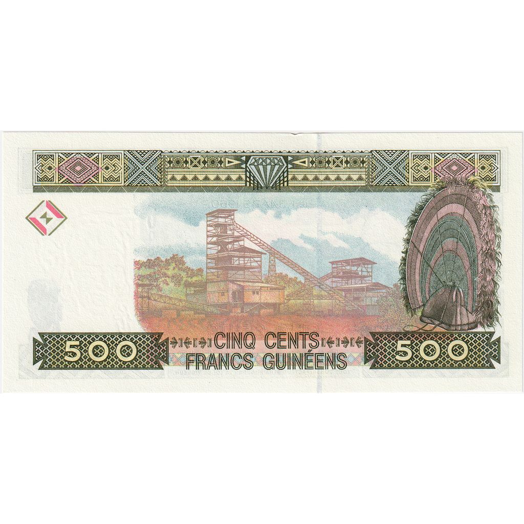 Gwinea, 
  
  500 franków, 
  
  UNC(65-70)