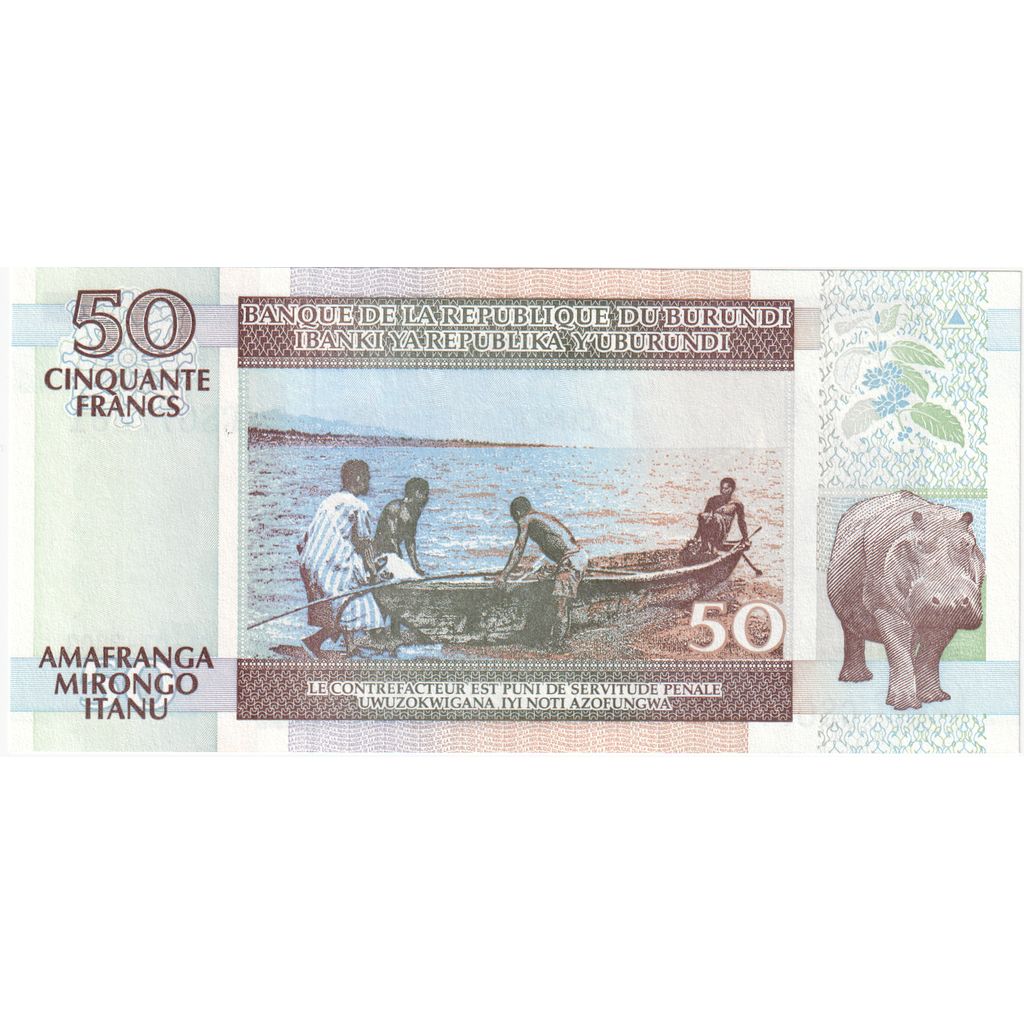 Burundi, 
  
  50 franków, 
  
  2003-07-01