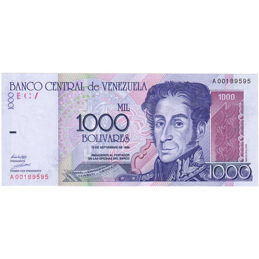 Wenezuela, 
  
  1000 boliwarów, 
  
  10.09.1998