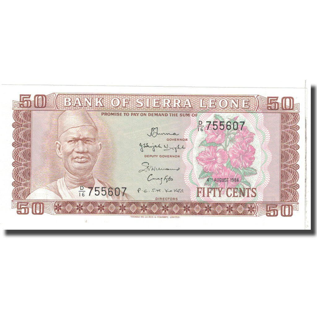 Banknot, 
  
  Sierra Leone, 
  
  50 Leonów