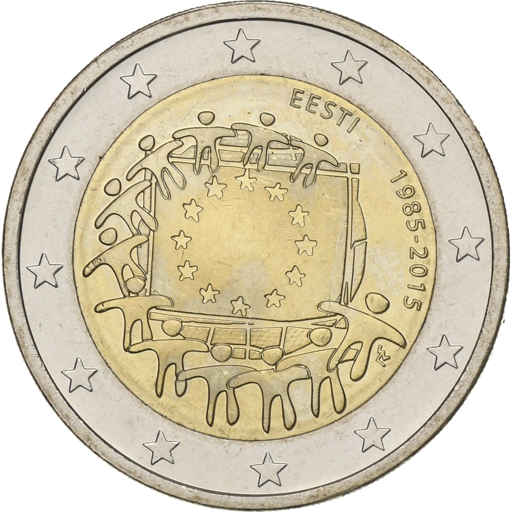 Estland, 
  
  2 euro, 
  
  Flaga