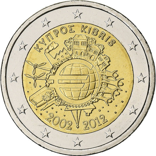 Zypern, 
  
  2 euro, 
  
  Euro 2002-2012