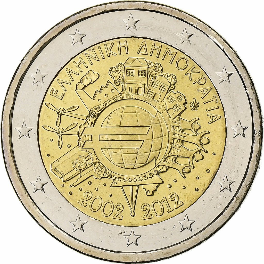 Griechenland, 
  
  2 euro, 
  
  Euro 2002-2012