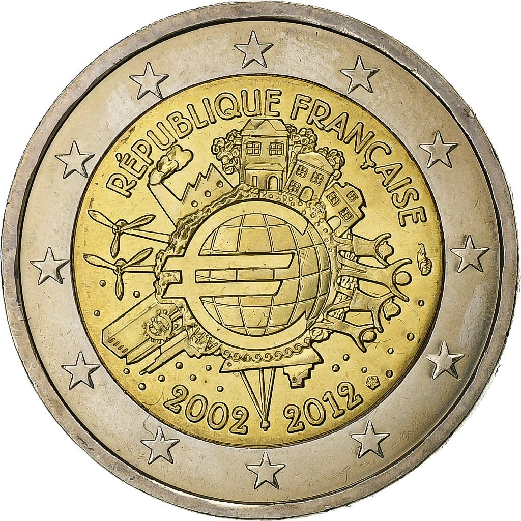 Francja, 
  
  2 euro, 
  
  Euro 2002-2012