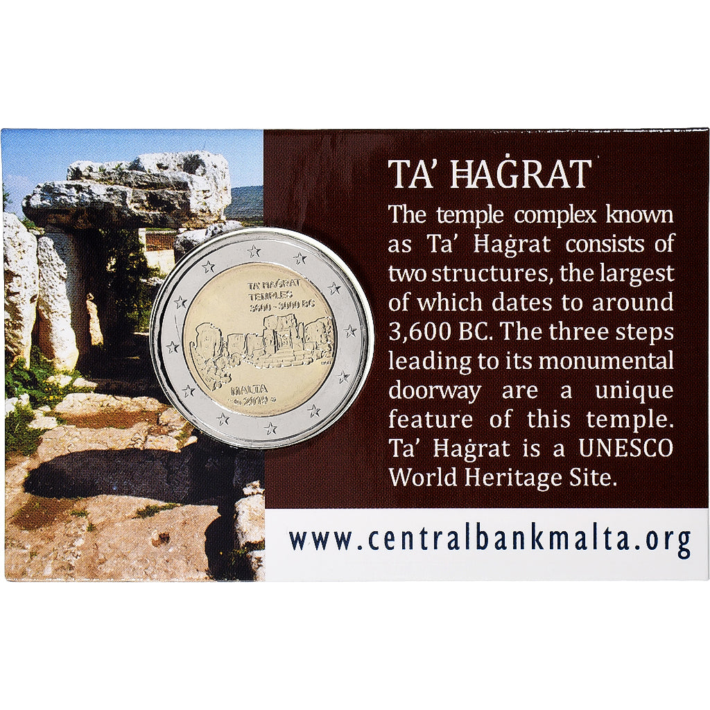 Malta, 
  
  2 euro, 
  
  Ta' Hagrat-Tempel