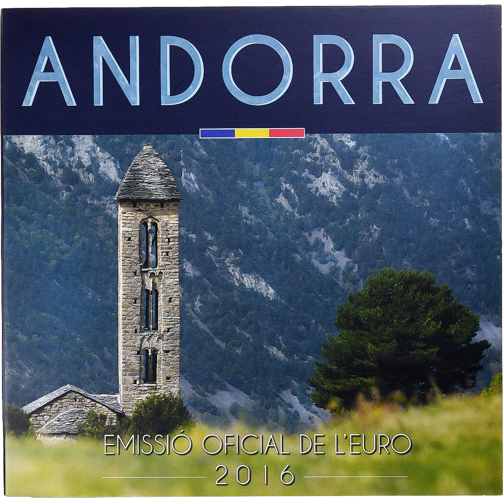 Andora, 
  
  Setze 1 ct. - 2 euro, 
  
  Münzkaarta. BU