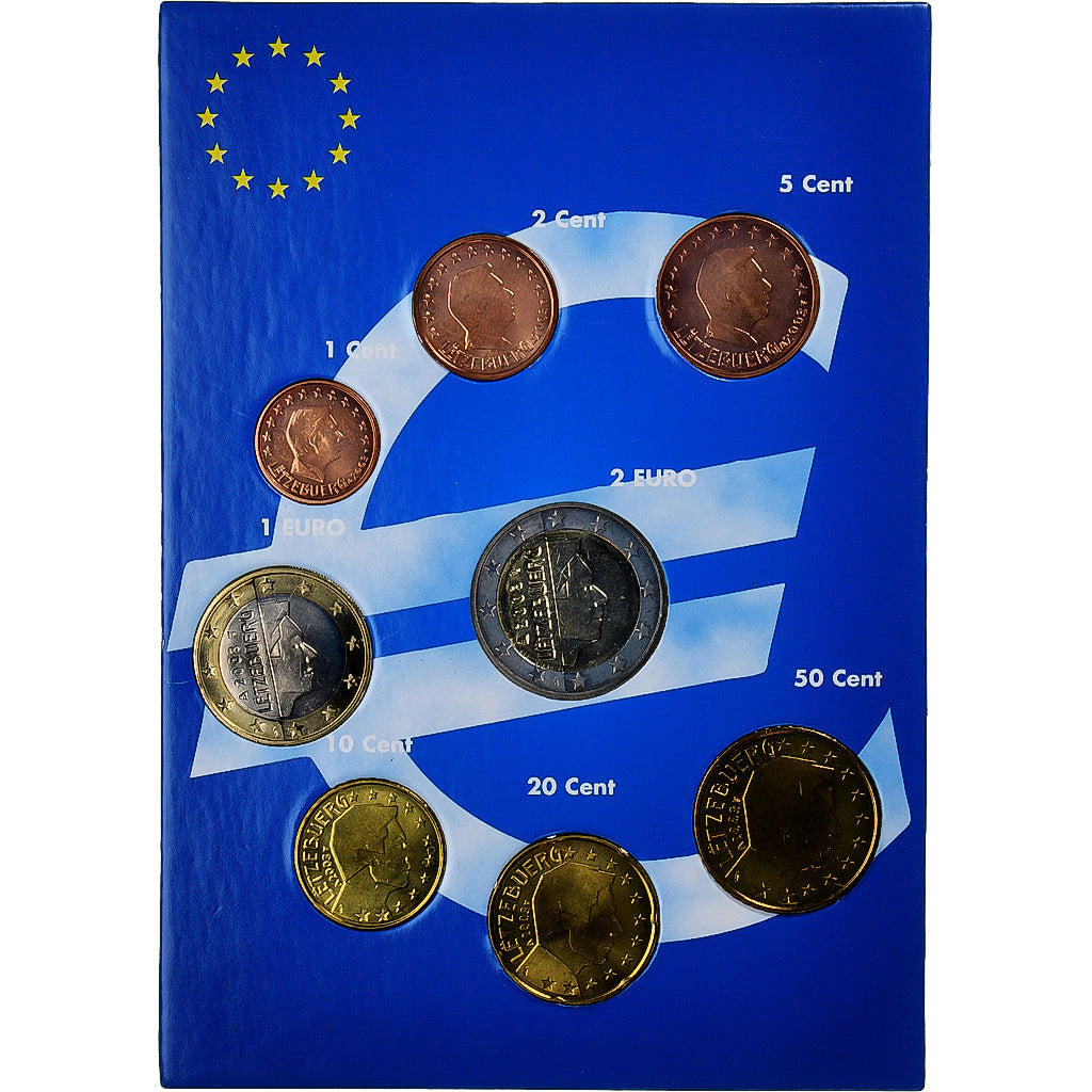 Luksemburg, 
  
  Setze 1 ct. - 2 euro, 
  
  Zestaw europejski