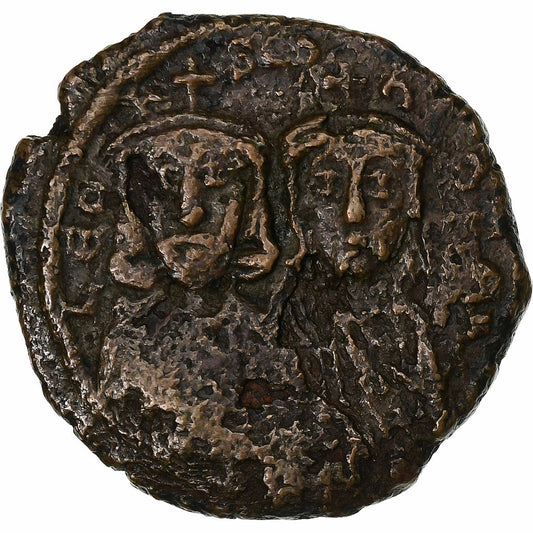 Leon V z Konstantynem, 
  
  Follis, 
  
  813-820