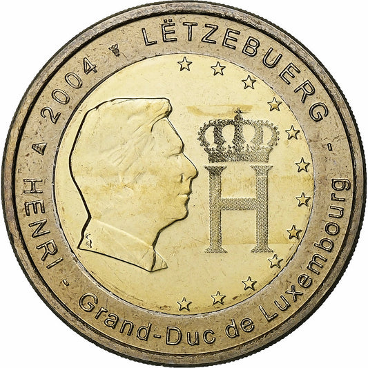 Luksemburg, 
  
  2 euro, 
  
  Henryk I. Monogramm